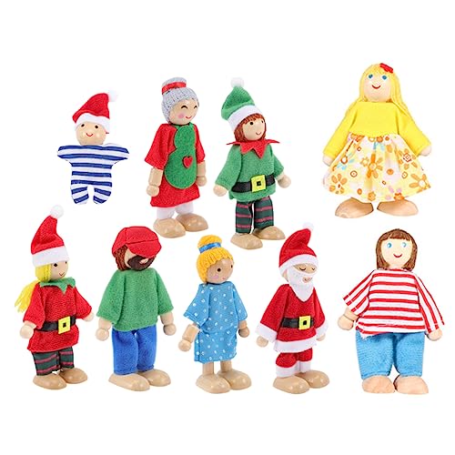 ERINGOGO 9St Puppe beruhigendes Spielzeug für Kinder beruhigendes Spielzeug Mini-Weihnachtsmenschen doll Funny Toys Fun Toy Spielzeug für Familienrollenspiele Rollenspielspielzeug Holz von ERINGOGO