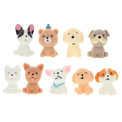 ERINGOGO 9St Süßes Welpenmodell Dog Statue Feengarten Tier Mini-Hundefiguren Miniaturtierspielzeug Kuchendeckel für Hunde Hundefiguren Spielzeug Mini-Tierfiguren Minifigur Welpenstatue Harz von ERINGOGO