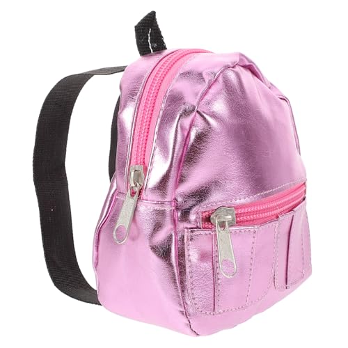 ERINGOGO Amerikanischer Puppenrucksack Mini- -Rucksack Mini-puppenhaus-Rucksack Mini- -dekore Puppenrucksack Spielzeug Mini-schultaschen-Ornamente Mikroszenen-Ornamente Rosa Stoff von ERINGOGO