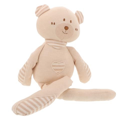 ERINGOGO Babypuppe aus Bio-Baumwolle für Kleinkinder Babykuscheltiere für Neugeborene organische Kuscheltiere für Neugeborene Babyspielzeug Kuschelhasen für Babys Beige von ERINGOGO