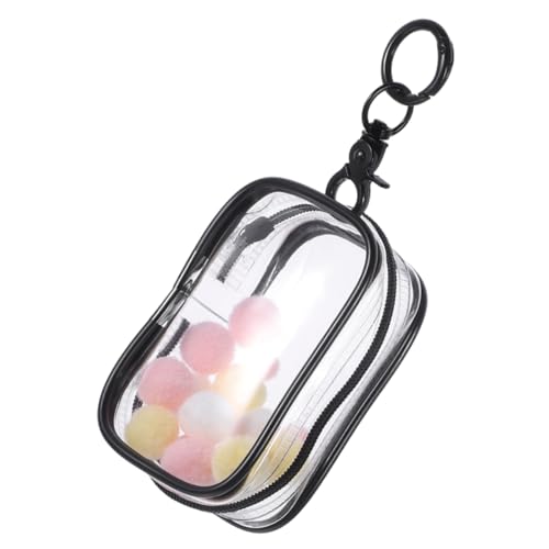 ERINGOGO Tasche Transparent Babytasche Zeigen Spielzeugsack Sack Einkaufstasche Für Frauen Wasserdichter Beutel Mit Kordelzug Schwamm Leichter Puppenhalter Koffer Hängende Kleine Tasche PVC Black von ERINGOGO