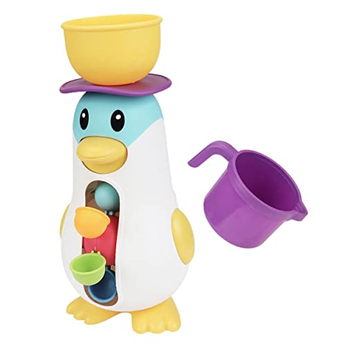 ERINGOGO Badespielzeug Teiliges mit Drehbarem Wasser Rad Cartoon Pinguin Badespaß Lernspielzeug für Junge Mädchen und Kleinkinder Badewanne ERINGOGO Badespielzeug Teiliges mit Drehbarem Wasser Rad Cartoon Pinguin Badespaß Lernspielzeug für Junge Mädchen und Kleinkinder Badewanne von ERINGOGO
