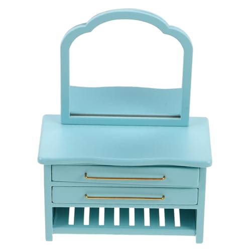 ERINGOGO Blauer Lackierung Funktionaler Schublade Kompakter Mini Schminktisch für Puppenhäuser Modernes Zubehör für Kreative Dollhouse Dekoration ERINGOGO Blauer Lackierung Funktionaler Schublade Kompakter Mini Schminktisch für Puppenhäuser Modernes Zubehör für Kreative Dollhouse Dekoration von ERINGOGO