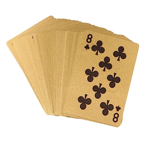 ERINGOGO Brettspiel-Poker pokerkarten Spielkarten Poker Sets Playing Cards Poker Cards Deck of Cards Poker Deck Spiele Kartenspiel Jetons Gold Pokerkarte aus Papier leuchtender Schürhaken von ERINGOGO