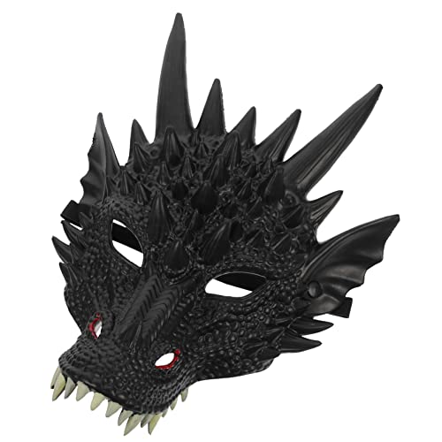 ERINGOGO Drachenmaske Drachen Halb Dekorative Halloween-maske Gruselige Halloween-maske Dinosauriermaske Drachenkostüm Masken Geführte Gesichtsmaske Tierische Maske Gesichts- Pu Black von ERINGOGO