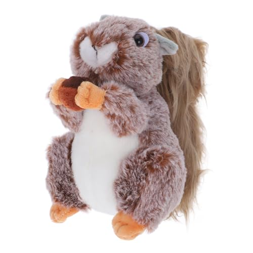 ERINGOGO Eichhörnchen Puppe Hamster ausgestopft Hund Kissen Plüsch-Eichhörnchen- Cartoon- PP Baumwolle Brown von ERINGOGO