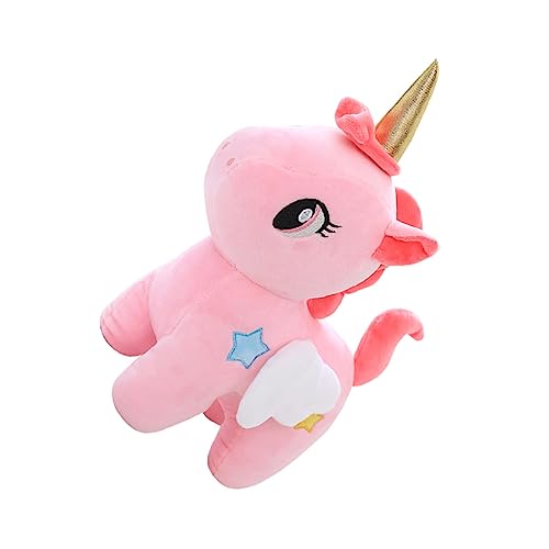 ERINGOGO Einhorn-Puppe einhornkissen Unicorn Toy Einhorn Plüschpuppe Cartoon-Einhorn-Spielzeug Pferdespielzeug Cartoon gefüllte Plüschpuppe Kissen Spielzeug Kristallweicher Samt Rosa von ERINGOGO