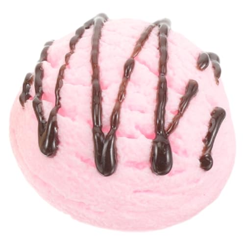 ERINGOGO Eismodell Dessert-Food-Modell Badespielzeug aus EIS Falschgeld Eiswürfelschale künstlich PVC Eiscreme Modell Kunststoff Modell simulierte Eiskugeln Eiskugeln-Vitrine-Requisite Rosa von ERINGOGO