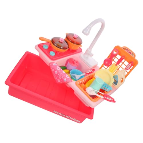 ERINGOGO Elektrische Geschirrspüler Kunststoff Küchenspüle mit Wasserspiel Batterielos Rosa Realistisches Rollenspiel Küchenzubehör für Mädchen und Jungen Pädagogisch ERINGOGO Elektrische Geschirrspüler Kunststoff Küchenspüle mit Wasserspiel Batterielos Rosa Realistisches Rollenspiel Küchenzubehör für Mädchen und Jungen Pädagogisch von ERINGOGO