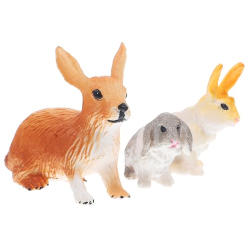 ERINGOGO Entzückende Hasen Modelle Lebendige Kaninchenfiguren Für Schreibtisch Dekoration Lernspielzeug Miniature Hase Figuren Für Ostern Und Kreative Deko von ERINGOGO