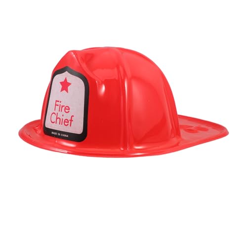 ERINGOGO Feuerwehrhut So Tun, Als Rollenspiel Hut Spielzeug Schutzhelm Spielzeug Feuerwehrmann Cosplay Hut Feuerwehrmann Rollenspiel Spielzeug Feuerwehrchefhut Feuerwehrhelme Pvc Rot von ERINGOGO