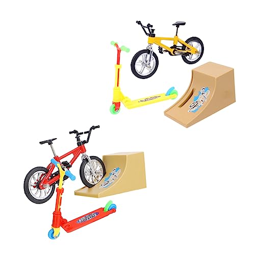 ERINGOGO Fingertip Sportspielzeug Mini Finger Fahrrad Und Skateboard Tischspielzeug Für Kreatives Mit Bunten Mini Rampen Und Fahrzeugen von ERINGOGO