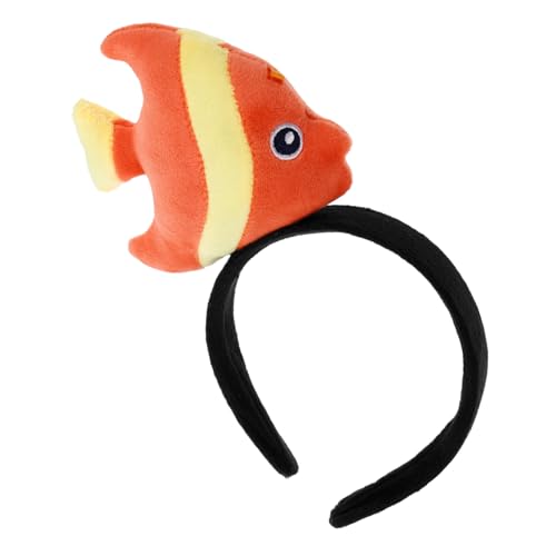 ERINGOGO Fisch-Stirnband Fisch Haarreifen Haarreifen Erwachsene Haarreifen Strand Veranstaltung Haarband Charakter Stirnband Tierkostüm-Stirnband Plüsch Orange von ERINGOGO