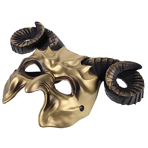 ERINGOGO Ochse Maske Foto-requisiten Halloween-clown- Maskerade Ochse Halloween-maskenkostüm Ziege Halloween-tier Männer Maskieren Tiermaske Cosplay Für Party Maskenpaar Golden Plastik von ERINGOGO