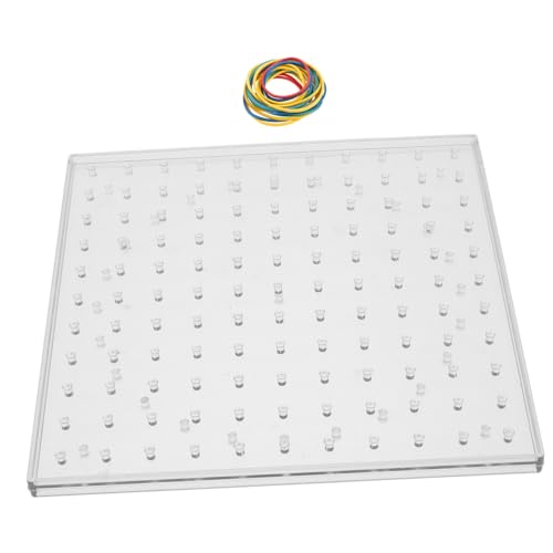 ERINGOGO Geoboard Lernspielzeug Transparent mit Bunten Gummibändern Doppelseitiges Nagelbrett für Grundschüler Pädagogisches Mathe Tool zur Mathematischer Denkfähigkeiten ERINGOGO Geoboard Lernspielzeug Transparent mit Bunten Gummibändern Doppelseitiges Nagelbrett für Grundschüler Pädagogisches Mathe Tool zur Mathematischer Denkfähigkeiten von ERINGOGO