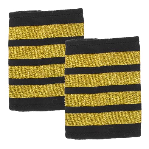 ERINGOGO Goldene Pilot Schulterklappen Streifen Captain Epauletten für Uniform Zubehör Rollenspiel Bühnenauftritt Party Kostüm Airline Abzeichen ERINGOGO Goldene Pilot Schulterklappen Streifen Captain Epauletten für Uniform Zubehör Rollenspiel Bühnenauftritt Party Kostüm Airline Abzeichen von ERINGOGO
