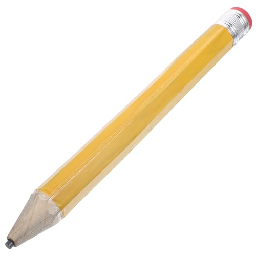 ERINGOGO Großer Holzbleistift Schicke Bleistifte Schulbleistifte Biegsame Stifte Wachsmalstift Federmäppchen Jumbo-buntstifte Bulk Buntstifte Riesiger Bleistift Schulbedarf Yellow PVC-Folie von ERINGOGO