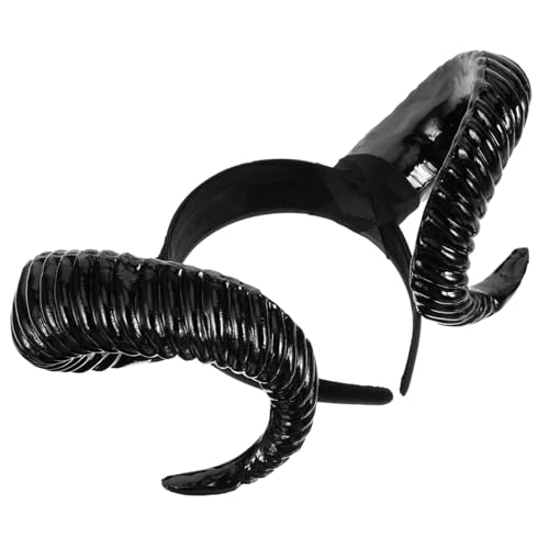 ERINGOGO Halloween Haarreif mit Schwarzen Schafshörnern Dekorativer Kopfschmuck und Weich als Party und Fotorequisit für Halloween und Karneval ERINGOGO Halloween Haarreif mit Schwarzen Schafshörnern Dekorativer Kopfschmuck und Weich als Party und Fotorequisit für Halloween und Karneval von ERINGOGO