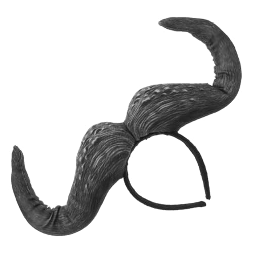 ERINGOGO Halloween-horn-stirnband Cosplay-horn-stirnband Haarreif Aus Ochsenhorn Ochsenohren Stirnband Ochsenkostüm-stirnband Für Damen Hörner Stirnband Halloween Haarschmuck Baumwolle Grey von ERINGOGO