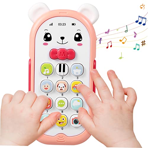 ERINGOGO Handyspielzeug Für Mädchen Trommel Für Kleinkinder Instrument Musikspielzeug Für Babys Telefon Babyphone Rosa Abs von ERINGOGO