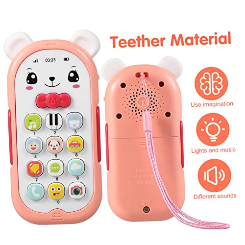 ERINGOGO Handyspielzeug für Teething Toys Handy Mädchen Kleinkinder Telefon Babyphone 6 bis 12 Monate -Handy Abs Rosa von ERINGOGO