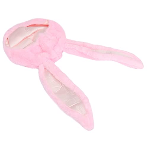 ERINGOGO Hasenmütze Kaninchen Schal Stirnband ostern tierkopfbedeckung Hasenkostüm Kinderhaube Tierohrhut Tiermütze mit beweglichen Ohren Tierkopf Hut Häschenohrkappe tierischer Hut Rosa von ERINGOGO