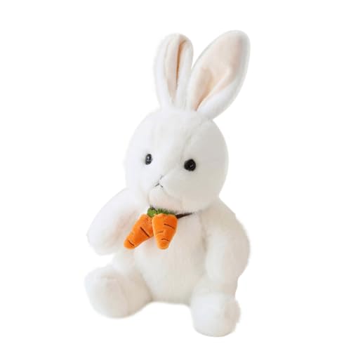 ERINGOGO Hasenpuppe Hasen Kuscheltier Hasen plüschtier lustige Funny Present Fun Osterhase Plüschpuppe Häschen, das Kissen umarmt pelziges Hasenspielzeug Kaninchenpuppe Weiß von ERINGOGO