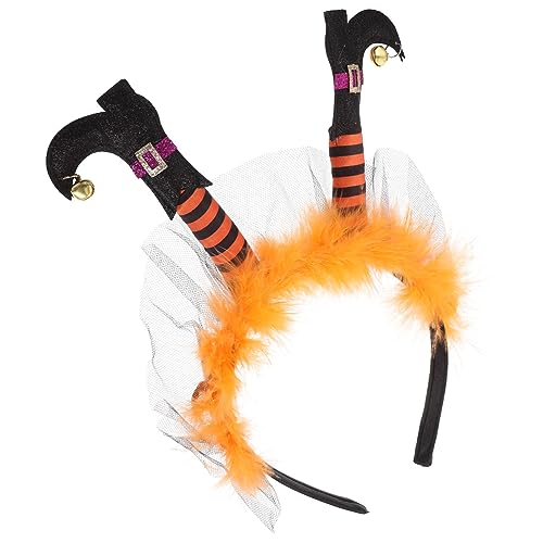 ERINGOGO Hexenfuß Stirnband Umgedreht Hexenbeine Halloween Partyzubehör Gruseliges Halloween Skelett Pfähle Halloween Stirnbänder Wolf Halloween Hut Kostüme Kopfschmuck von ERINGOGO