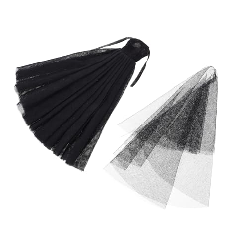 ERINGOGO Hochzeitskleid Puppenkleid Schwarz Miniatur-Puppen-Tutu Schwarze Puppenkleidung Puppenrock Halloween Tüll-Tutu-tischrock Tanzkleid Für Puppe Halloween-puppenkostüme Black Stoff von ERINGOGO