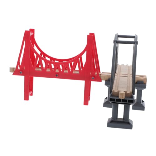 ERINGOGO Holz Eisenbahnbrücken Set Teilig mit Großer Grauer Kreuzbrücke und Roter Hängebrücke Stabile Zugschienen Zubehör für Kreatives Bauen und Fantasievolles Spiel ERINGOGO Holz Eisenbahnbrücken Set Teilig mit Großer Grauer Kreuzbrücke und Roter Hängebrücke Stabile Zugschienen Zubehör für Kreatives Bauen und Fantasievolles Spiel von ERINGOGO