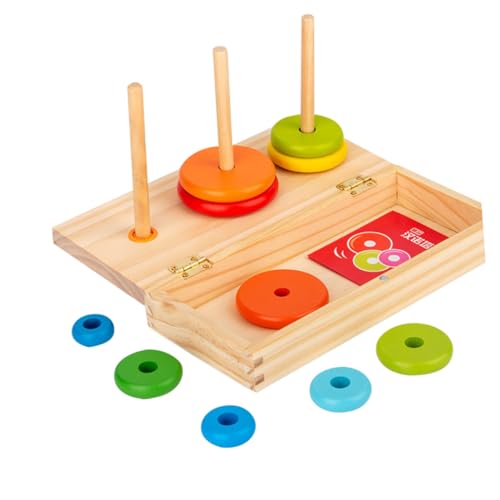 ERINGOGO Holzspielzeug Tower Lernspielzeug mit Klappdeckel Montessori Stapelspielzeug Ringe für Kleinkinder Farb und Formerkennung Kognitive Sicher und Hautfreundlich ERINGOGO Holzspielzeug Tower Lernspielzeug mit Klappdeckel Montessori Stapelspielzeug Ringe für Kleinkinder Farb und Formerkennung Kognitive Sicher und Hautfreundlich von ERINGOGO
