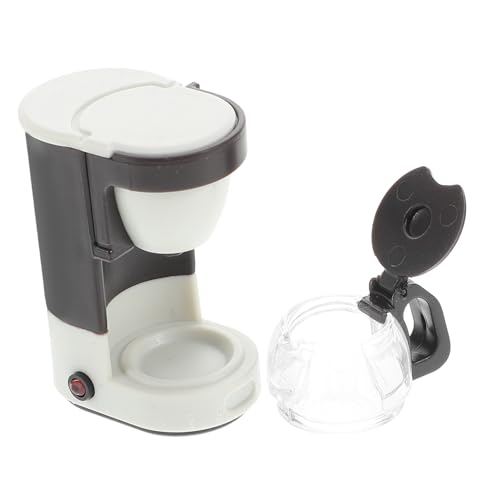 ERINGOGO Kaffeemaschine Küchengeräte Spielzeug Küchenspielset Für Kleinkinder Miniatur-puppenhaus-küchenzubehör Miniatur-küchenmöbel Mini-puppenhauszubehör Kleine Kaffeekanne Plastik Weiß von ERINGOGO