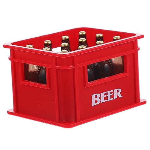 ERINGOGO Kasten Mini-Bierimitat Schnapsflaschen Miniatur-Bierflaschen Dekor Living Room Decoration wohnzimmerdeko likörflaschen babyspielzeug Foto-Requisite kleines schmücken Harz rot von ERINGOGO