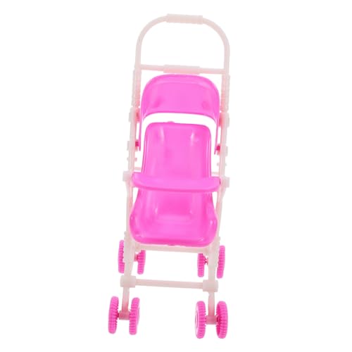 ERINGOGO Kinderwagen Spielzeuge Mini Kuscheltier Simulierter Puppenwagen Möbel Für Puppenwagen Puppenwagenschmuck Puppenwagen Modell Mikro-Layout-Ornament Puppensachen Plastik Rosa von ERINGOGO