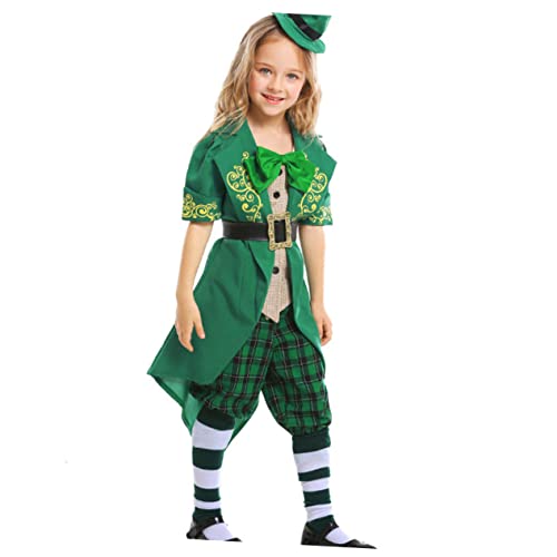 ERINGOGO Koboldhut Hosenanzug St Patrick's Day Kostüm Feenkostüm Herausragendes Kinderkostüm Kinderkostüm Kinderkleidung Kinderkleid Outfit Ausgefallene Kleidung Halloween von ERINGOGO