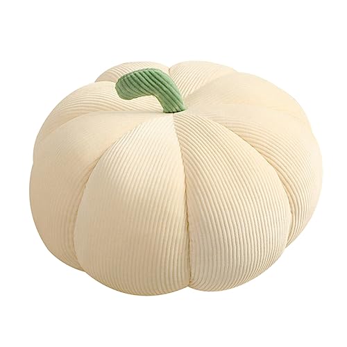 ERINGOGO Kürbis Kissen Halloween Pumpkin halloweenkürbis weinachtsgeschte weichnachts tierisches Spielzeug Kürbis Plüsch Plüsch-Wurfkissen Stoffkissenspielzeug Kurzplüsch Weiß von ERINGOGO