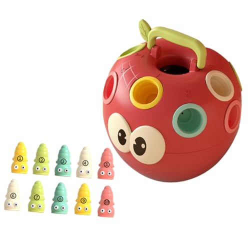 ERINGOGO Lernspielzeug Apple Worm Puzzle Apfel mit Bunten Würmern Farbzuordnung Motoriktraining Fördert Sensorische Wahrnehmung und Frühkindliche Entwicklung ERINGOGO Lernspielzeug Apple Worm Puzzle Apfel mit Bunten Würmern Farbzuordnung Motoriktraining Fördert Sensorische Wahrnehmung und Frühkindliche Entwicklung von ERINGOGO