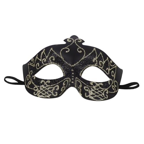 ERINGOGO Maskerade Maske Für Herren Leichte Halbseitige Maske Mit Goldenen Akzenten Für Halloween Und Kostümpartys Für Faschingsmasken Und Maskenball von ERINGOGO