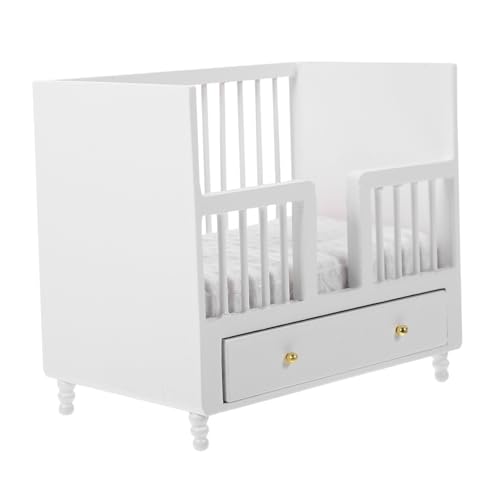 ERINGOGO Mini Babybett Spielzeughaus Bett Kinderbett Miniatur Puppenhaus Möbel Miniatur Möbel Mini Möbel Mini Zubehör Spielzeug Möbel Puppenbett Mini Bett von ERINGOGO