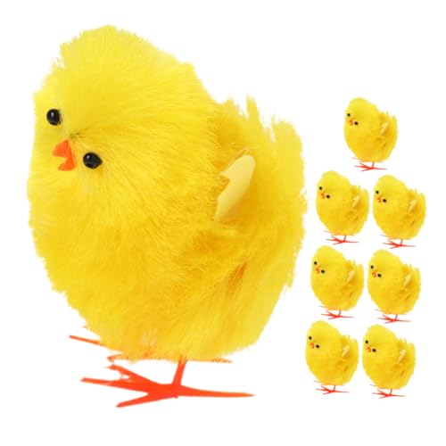 ERINGOGO Mini Fuzzy Küken Set Flauschige Osterküken Plüschfiguren Gelb Perfekte Deko Für Ostern Und Kinderpartys Süße Spielzeuge von ERINGOGO