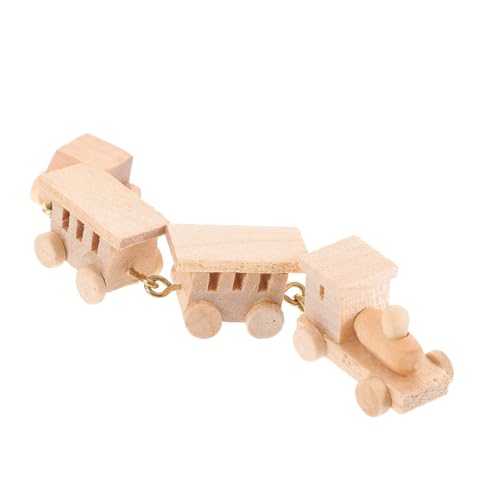 ERINGOGO Mini Holz Zug Dekorative Miniatur Eisenbahn Für Puppenhaus Ideales Zubehör Für Kinderzimmer Und Sammlungen Farbenfroh Und Handgefertigt von ERINGOGO