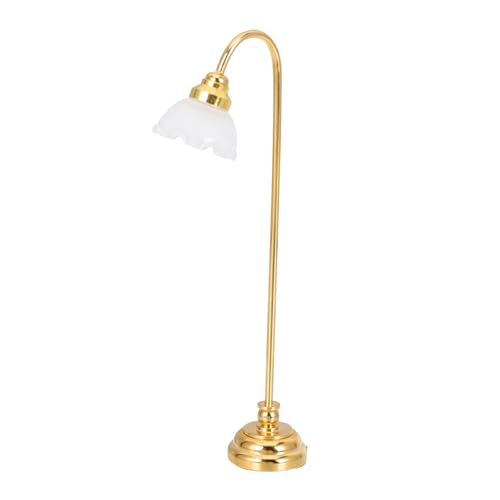 ERINGOGO Mini-Stehlampe Schlafzimmer Licht Solar- LED Lichter winzig puppenstubenmöbel puppenstuben Beleuchtung Mini-Hausszenen-Modellstütze Mini-LED-Stehlampe Ornament Metall Golden von ERINGOGO