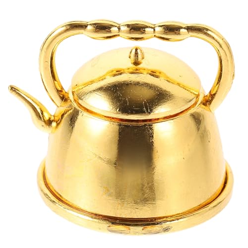 ERINGOGO Mini-teekessel Camping Wasserkocher Rosa Einzigartig Herd Teekannen Container Topfpflanzen Häkeln Miniatur Künstlich Schwanenhals Figuren Metall Golden von ERINGOGO