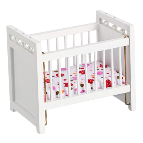 ERINGOGO Miniatur Babybett Weiß Langlebiges Mini Möbelstück für Puppenhaus Fördert Kreativität und Vorstellungskraft bei Kindern als Dekoration von Mini Häusern ERINGOGO Miniatur Babybett Weiß Langlebiges Mini Möbelstück für Puppenhaus Fördert Kreativität und Vorstellungskraft bei Kindern als Dekoration von Mini Häusern von ERINGOGO