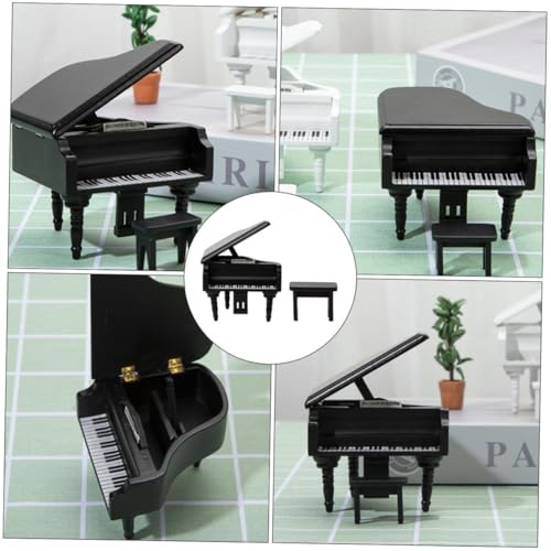 ERINGOGO Miniatur Holz Klavier Modell Puppenhaus Dekoration Micro Landscape Ornament Schwarz Langlebig Realistisch für Mini House Layout Puppenmöbel Zubehör ERINGOGO Miniatur Holz Klavier Modell Puppenhaus Dekoration Micro Landscape Ornament Schwarz Langlebig Realistisch für Mini House Layout Puppenmöbel Zubehör von ERINGOGO