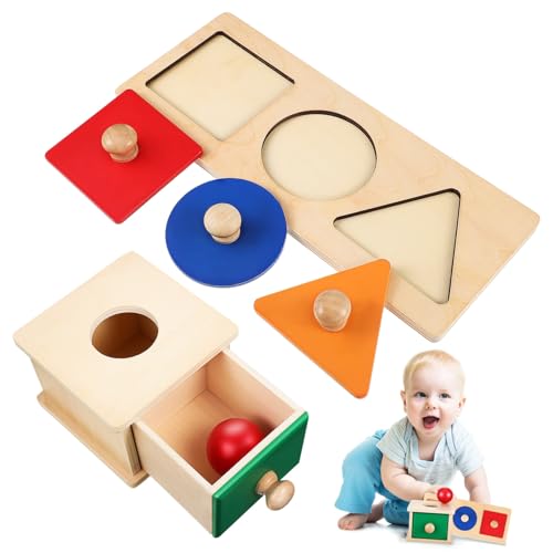 ERINGOGO Montessori Holzspielzeug Objektpermanenz Box für Kleinkinder Teiliges mit Geometrischem Sortierbrett Motorikförderndes Lernspielzeug für Ab Jahr ERINGOGO Montessori Holzspielzeug Objektpermanenz Box für Kleinkinder Teiliges mit Geometrischem Sortierbrett Motorikförderndes Lernspielzeug für Ab Jahr von ERINGOGO