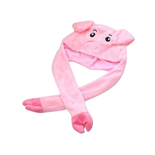 ERINGOGO Niedlicher Plüsch Schweinhut Mit Beweglichen Ohren Pop Up Ohrenhut Für Erwachsene Ideales Kostümzubehör Für Partys Karneval Und Cosplay Rosa Farbe von ERINGOGO