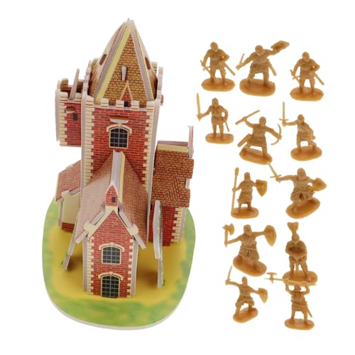 ERINGOGO Packung Mit 100 Stück Rittermodell Mittelalterliche Ritterfiguren Ritter Actionfiguren Mittelalterliche Miniatur Actionfiguren Der Armee Wildwestfiguren Golden Plastik von ERINGOGO