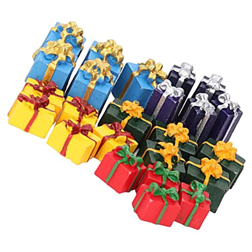 ERINGOGO Packung Mit 25 Stück Weihnachtsdeko Für Den Tisch Miniatur-puppenhaus-weihnachtszubehör Kompakte Weihnachtsdeko Puppenhauszubehör Für Weihnachten Dekorative Weihnachtsdeko Harz von ERINGOGO