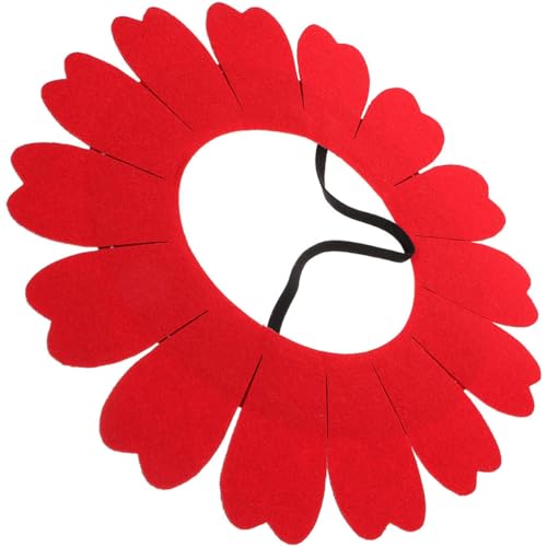 ERINGOGO Party Kleid Kopfbedeckung Kopfbedeckung Halloween-Sonnenblumen-Kopfbedeckung Party-Kopfbedeckung Sonnenblumenkopfbedeckung Für Kinder Tanz Kopfbedeckung Rot Filzstoff von ERINGOGO